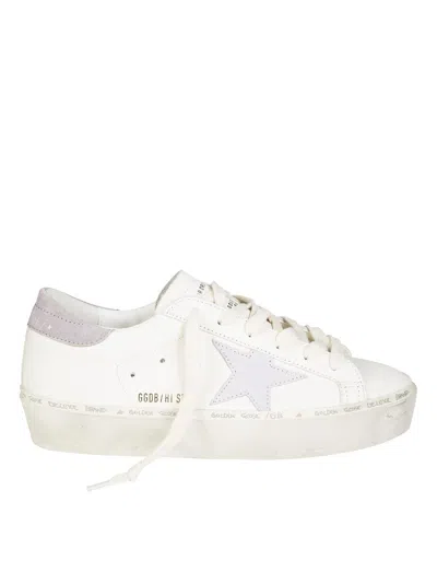 Golden Goose Hi Star Leather Upper Sneakers In White