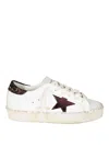 Golden Goose Starry Sneakers With Glitter Heel Tab In White