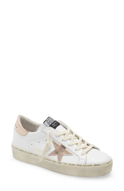 Golden Goose Hi Star Low Top Platform Sneaker In White/rose Gold