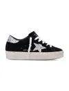 Golden Goose Hi Star Suede Sneakers With Glittered Star And Heel Tab In Gray