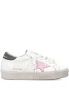 Golden Goose Branded White Leather Sneakers With Contrasting Heel In White
