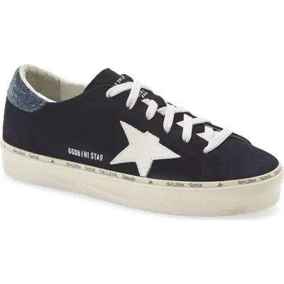 Golden Goose Hi Star Platform Sneaker In Dark Blue/white