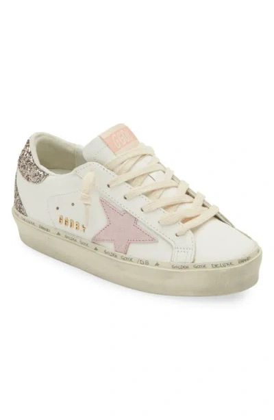 Golden Goose Hi Star Platform Sneaker In White/pink