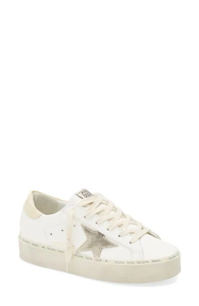 Golden Goose Hi Star Platform Sneaker In White/platinum/beige