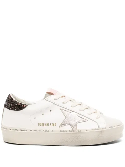 Golden Goose Hi Star 11271 Glitter-embellished Leather Low-top Trainers In White