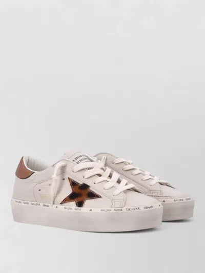 Golden Goose Hi Star Platform Sneakers Leather Ponyhair In White