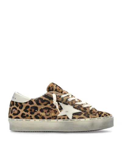 Golden Goose Hi Star Ponyskin Sneakers In Nude & Neutrals