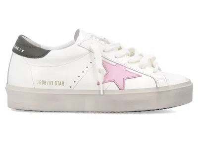Pre-owned Golden Goose Hi Star Silver (women's) Sneakers In White/pink