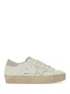 Golden Goose 'hi Star' White Low Top Sneakers With Laminated Star Patch On The Side