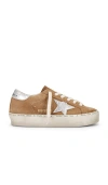 Golden Goose Hi Star Suede Sneakers In Tobacco & Silver