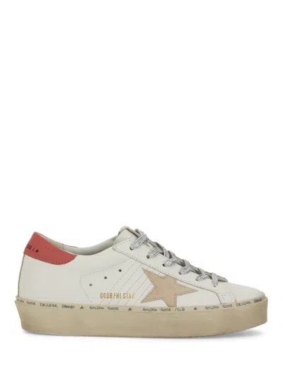 Golden Goose Hi Star Leather Sneakers In Red