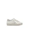 Golden Goose 'hi Star' White Low Top Sneakers With Laminated Star Patch On The Side