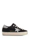 Golden Goose Hi Star Suede Sneakers With Glittered Star And Heel Tab In Black