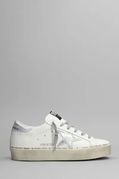 Golden Goose Hi Star Sneakers In White Leather