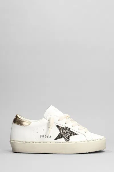 GOLDEN GOOSE HI STAR SNEAKERS IN WHITE LEATHER