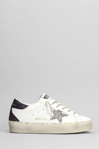 GOLDEN GOOSE HI STAR SNEAKERS IN WHITE LEATHER