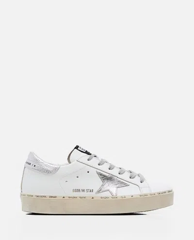 Golden Goose Hi Star Leather Sneakers In White