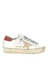 Golden Goose Leather Distressed Sneakers Metallic Detail In White