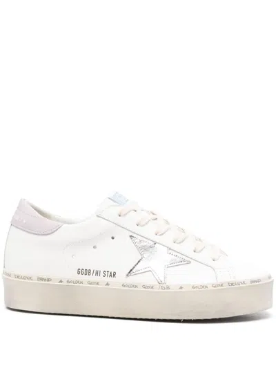 Golden Goose Hi Star Sneakers In White Leather