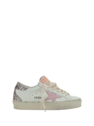 Golden Goose Hi Star Sneakers In White/antique Pink/cinder