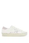Golden Goose 'hi Star' White Low Top Sneakers With Laminated Star Patch On The Side In White/silver/lilac (white)