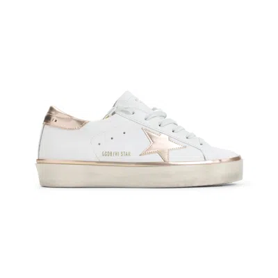 Golden Goose Beige Calf Leather Hi Star Sneakers In Multi