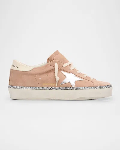 GOLDEN GOOSE HI STAR SUEDE GLITTER LOW-TOP SNEAKERS
