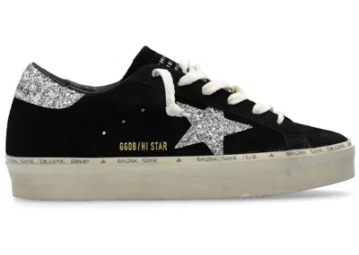Pre-owned Golden Goose Hi Star Suede Glitter (women's) Sneakers In Black/silver