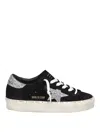 Golden Goose Hi-star Black Leather Laminated Star Sneaker In Black