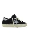 Golden Goose Hi Star Suede Sneakers With Glittered Star And Heel Tab Shoes In Black