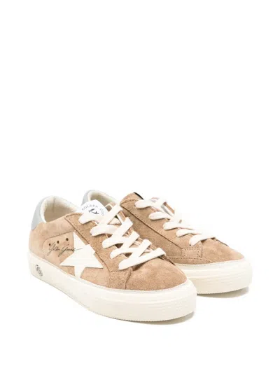 Golden Goose Kids' Hi Star Suede Sneakers In Brown