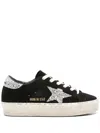 Golden Goose Hi Star Suede Sneakers With Glittered Star And Heel Tab Shoes In Black