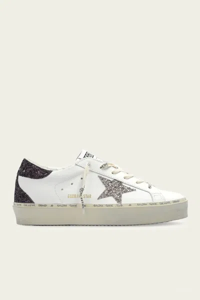 Golden Goose Hi-star White Cinder Glitter Leather Sneaker