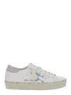 Golden Goose 'hi Star' White Low Top Sneakers With Laminated Star Patch On The Side