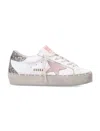Golden Goose Hi Star White Pink Leather And Glitter Womas Sneakers In Multi