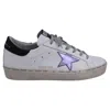 Golden Goose Hi Star With Metallic Star Low-top Sneakers In White Leather In White