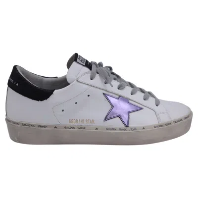 Golden Goose Hi Star With Metallic Star Low-top Sneakers In White Leather
