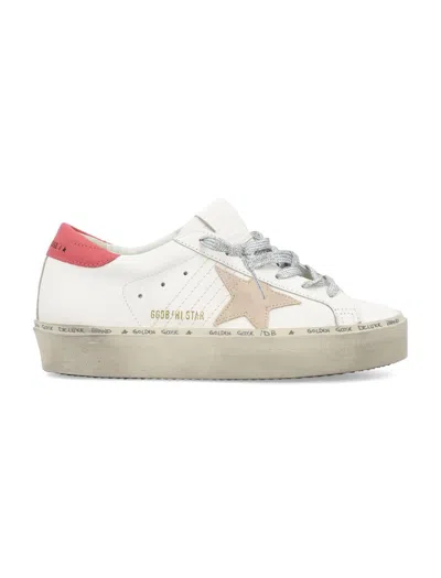 Golden Goose Hi Star Woman Sneakers In White Taupe Red