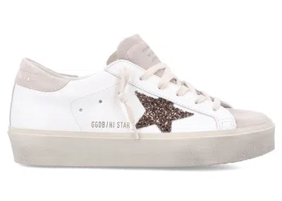 Pre-owned Golden Goose Hi Star (women's) Sneakers In White/beige