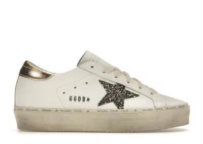 Pre-owned Golden Goose Hi Star (women's) Sneakers In White/glitter Gold