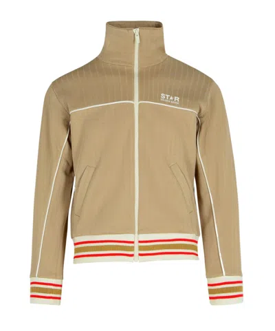 GOLDEN GOOSE GOLDEN GOOSE DELUXE BRAND LOGO PRINTED ZIPPED TRACK SWEATSHIRT