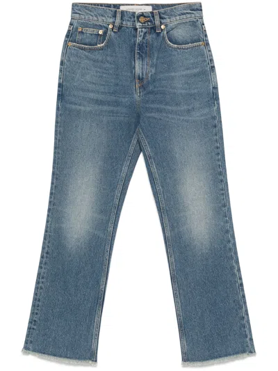 GOLDEN GOOSE GOLDEN GOOSE HIGH RISE BLUE DENIM CROPPED JEANS