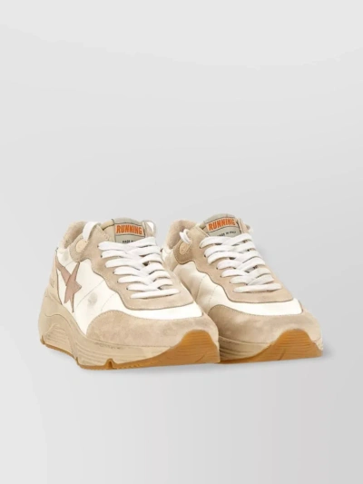 Golden Goose High Sole Suede Sneakers With Star Detail In Brown