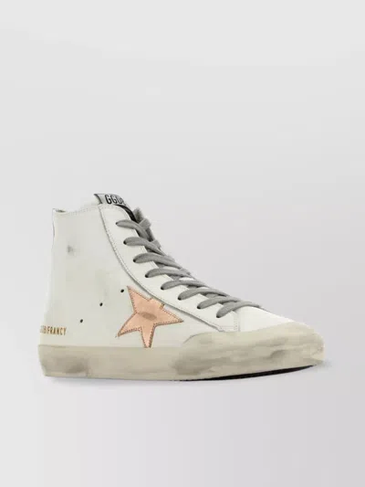 Golden Goose High-top Leather Sneakers Star Detail In White
