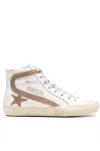 Golden Goose Slide Classic Leather Upper And List Suede Star In White