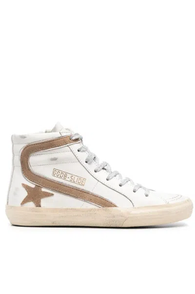 Golden Goose High-top Sneakers With Contrasting Star Detail In White
