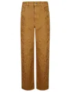 Golden Goose Journey Ws Pant Kim Long Leg Garment Dyed Embroid In Blue