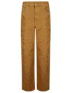 Golden Goose Journey Ws Pant Kim Long Leg Garment Dyed Embroid In Brown