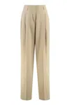 Shop Golden Goose High-waist Wide-leg Trousers In Beige