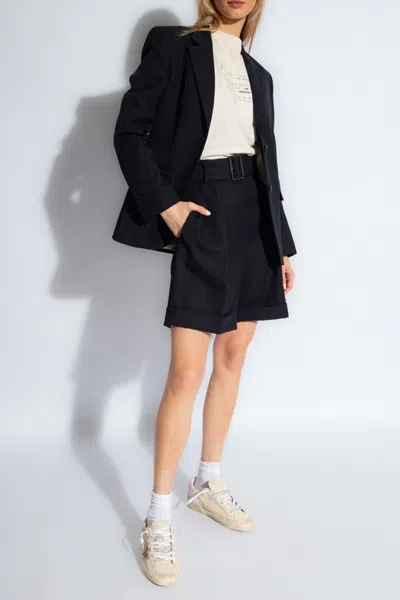 Golden Goose High-waisted Shorts In Navy Blue